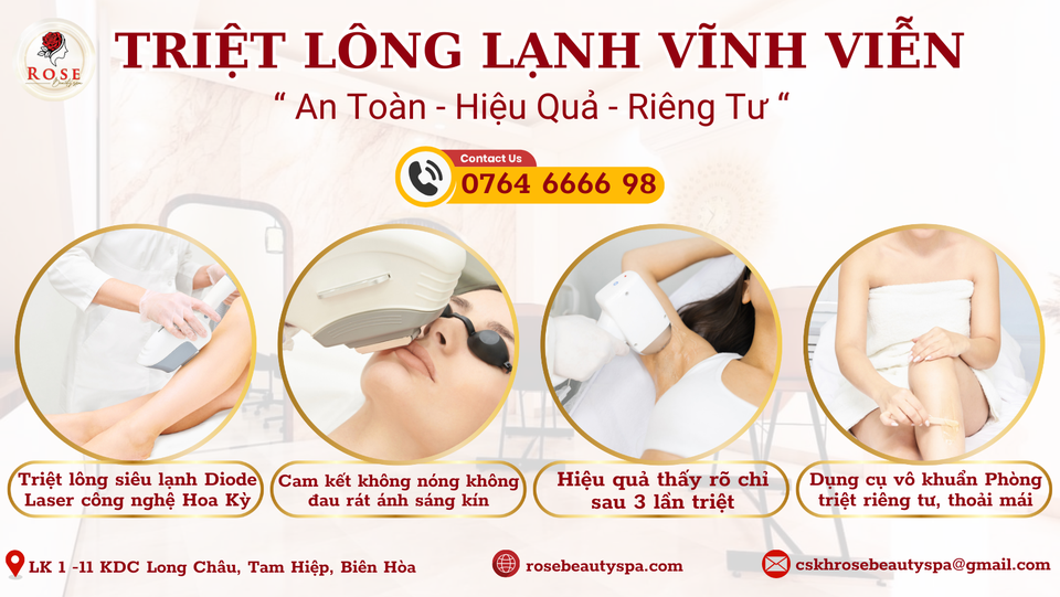 Rose Beauty Spa - Triệt Lông Lạnh Vĩnh Viễn Hiệu Quả Số 1 BH