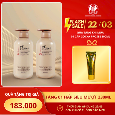 Tặng 1 tuýp hấp siêu mượt Prosee khi mua 1 Cặp dầu gội xả Prosee nâu 500ml PS5, PC5 - Dưỡng ẩm suôn mềm tự nhiên
