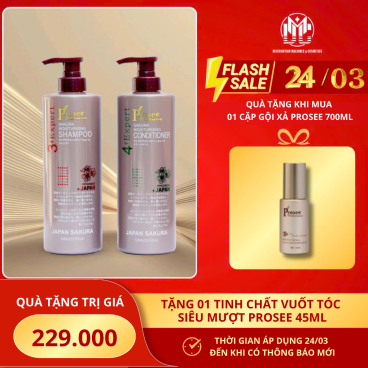 Tặng 1 serum vuốt tóc siêu mượt 45ml khi mua 1 Cặp dầu gội xả Sakura Prosee New 700ml - Dành cho tóc dầu bết dính chống rụng