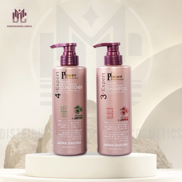 Cặp Dầu Gội Xả Prosee Sakura Tím 500ml (PS2 & PC2) –  Dành cho tóc dầu, gàu, Chống Rụng & Phục Hồi Độ Ẩm