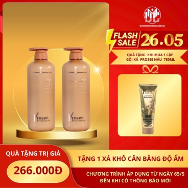 Tặng 1 xả khô cân bằng độ ẩm 230ml khi mua 1 Cặp Gội Xả Prosee Nâu 780ml PS6-PC6 - Dưỡng Ẩm & Làm Dịu Tóc Khô Xơ