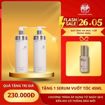 PS7,PC7  Tặng 1 serum vuôt tóc cao cấp Prosee 45ml khi mua 1Cặp Dầu Gội Xả Prosee Trắng 780ml  – Tóc Mềm Mượt, Thơm Lâu Chuẩn Phong Cách Âu